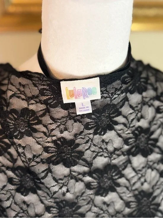 Vintage Inspired Black Lace Floor Length Kimono Duster - Picture 8 of 8